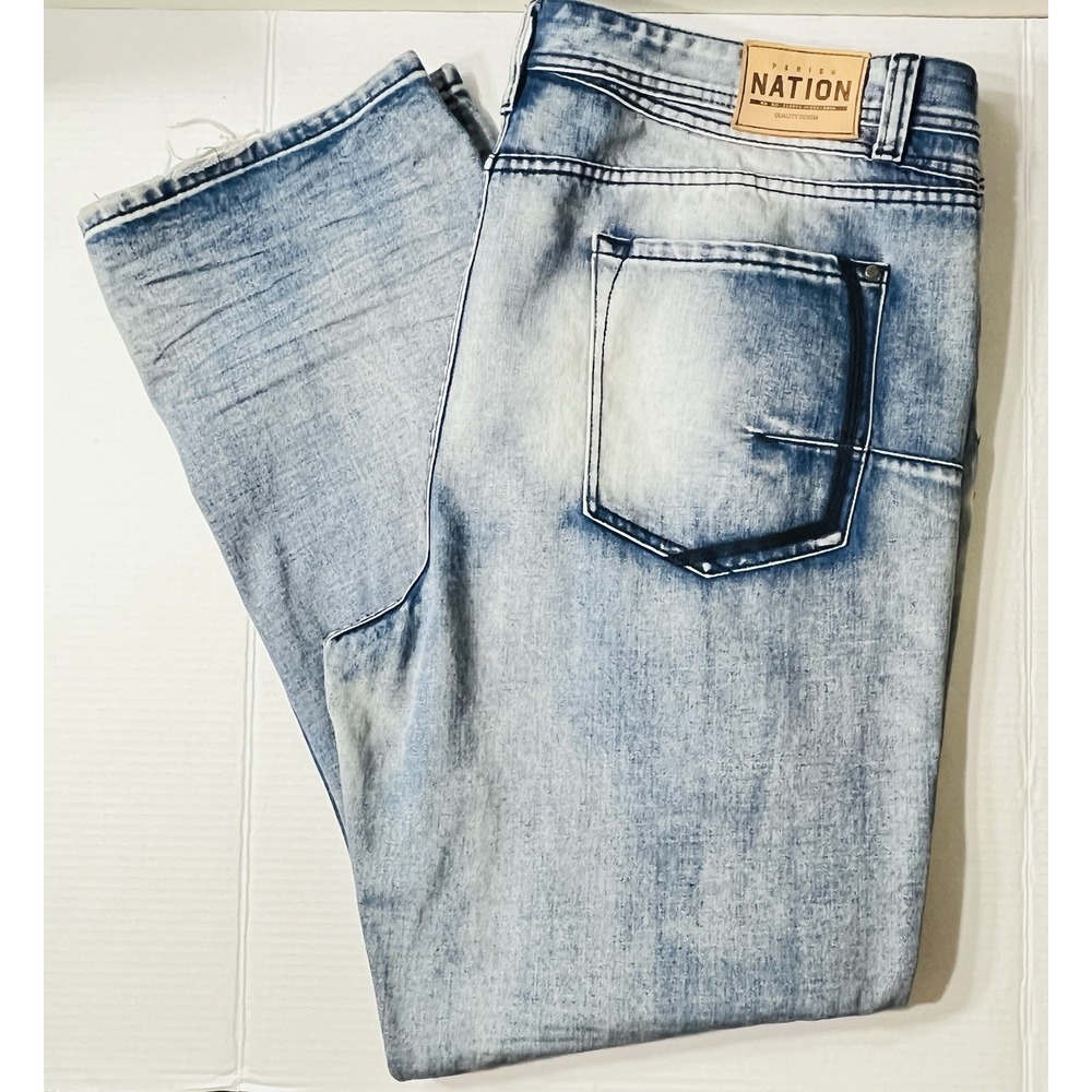 Vintage Parish Nation Jeans Men's 46x33.5 Blue Y2K Streetwear Baggy‎ Hip Hop
